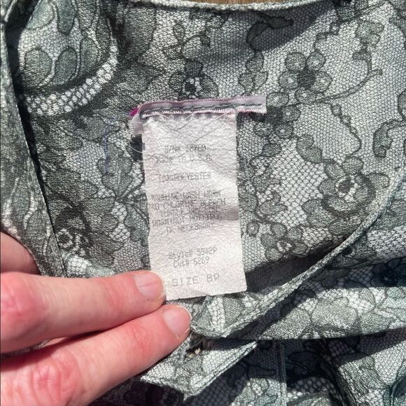 Vintage dress green paisley print - Picture 6 of 8